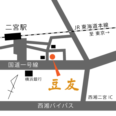 豆友への地図
